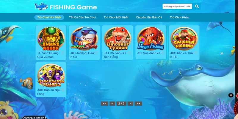 Hệ thống đã cung cấp rất nhiều tựa game bắn cá hấp dẫn